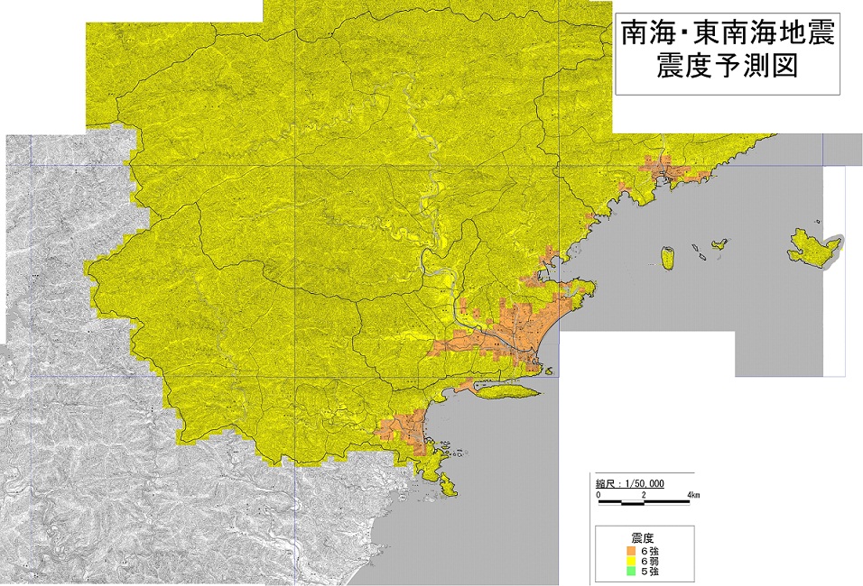 南海・東南海地震 震度予測図